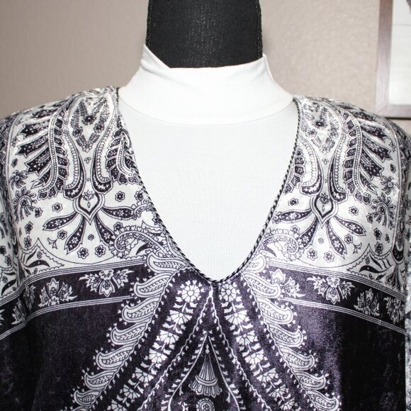 Ruth Norman for Saks Womens Blue Velour Maxi Dress Vintage Size Small Oversized - Picture 2 of 11